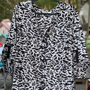 Ladies black and white blouse